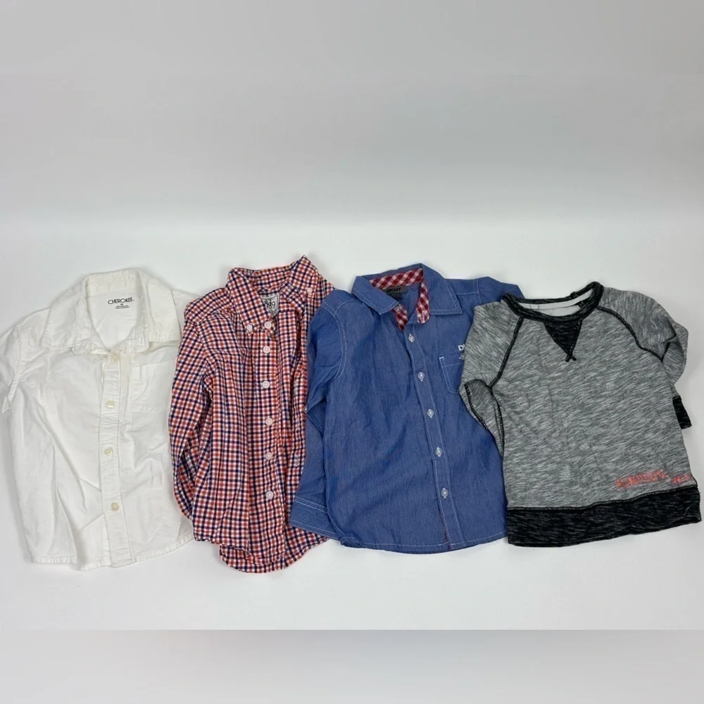 Toddler Boys Long Sleeve Casual Shirts Lot of 4